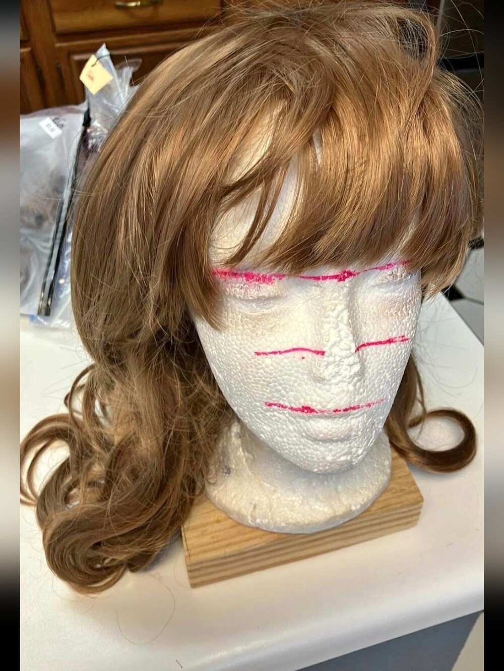 Light Brown Women's Synthetic Wig with Bangs Dirty Blonde
